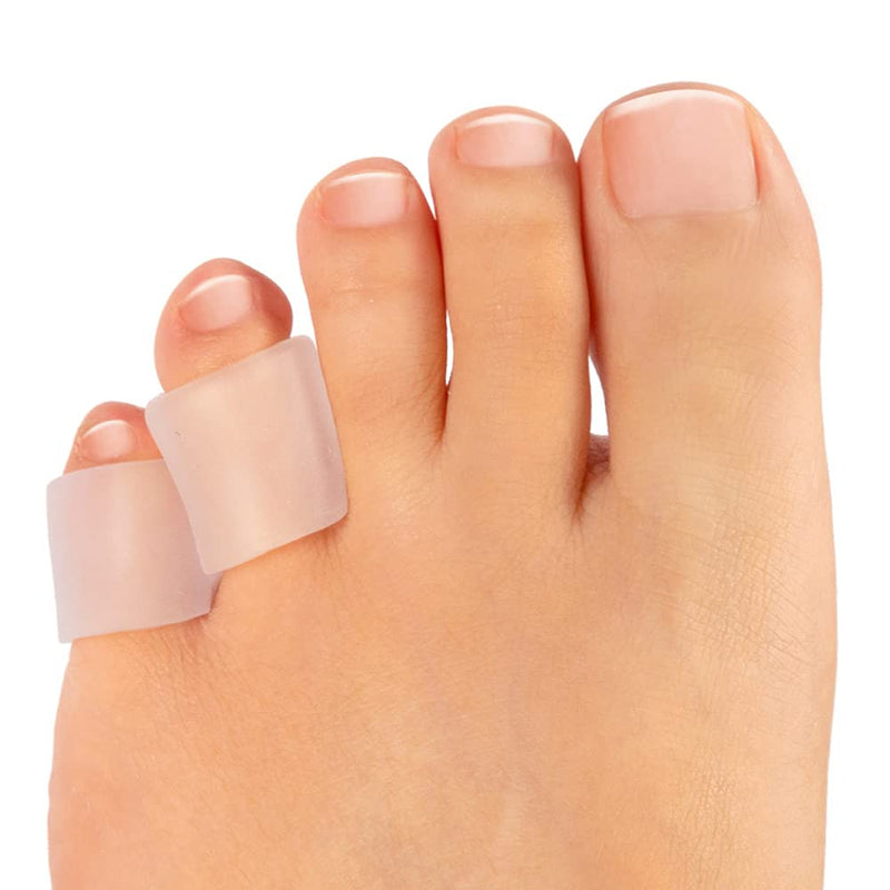 [Australia] - Welnove Gel Toe Protectors,8 PCS Small(Thicken) + 8 PCS XS(Routine) Toe Sleeves,Transparent Silicone Tubes for Corns,Blisters,Calluses,Pinky Toe Cushions to Reduce Friction and Protect Injured Toes 8s+8xs(transparent) 
