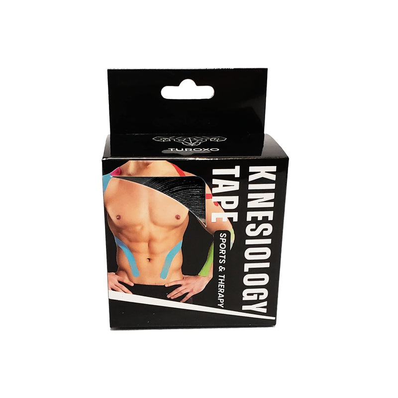 [Australia] - Turoxo Kinesiology Tape 2 in x 16' (One Precut Roll) for Sports and Therapy, Reduces Inflammation, Suppresses Pain, Stimulates Muscles - Black 1 Roll 
