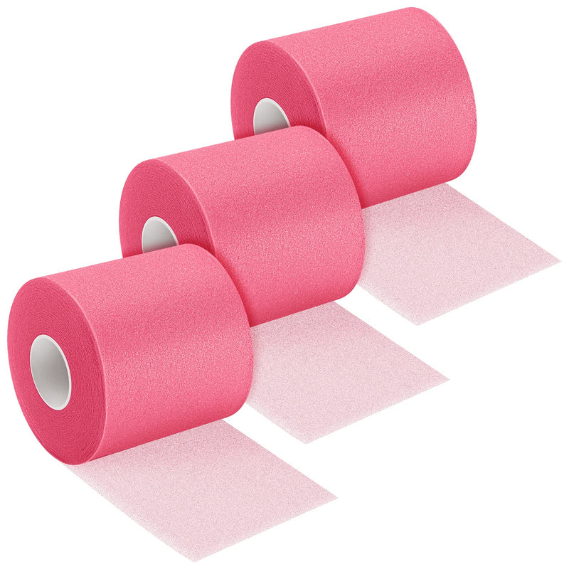 [Australia] - 3 Pieces Athletic Pre Wrap Tape for Hair Foam Underwrap Tape Sports Pre-wrap Athletic Tape Underwrap for Hair Ankle Wrists Knees Sports 2.75 Inch by 30 Yards(Rose Red) Rose Red 