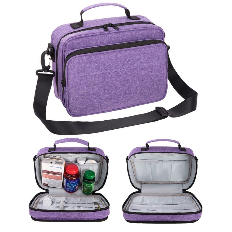 [Australia] - OSPOURT Diabetes Supplies Travel Storage Bags, Portable Suit Case for Glucose Meters and Insulin Supplies, Vial, Blood Glucose Test Paper, Medicine (Purple, Pack Only) Style 2 Purple 2 