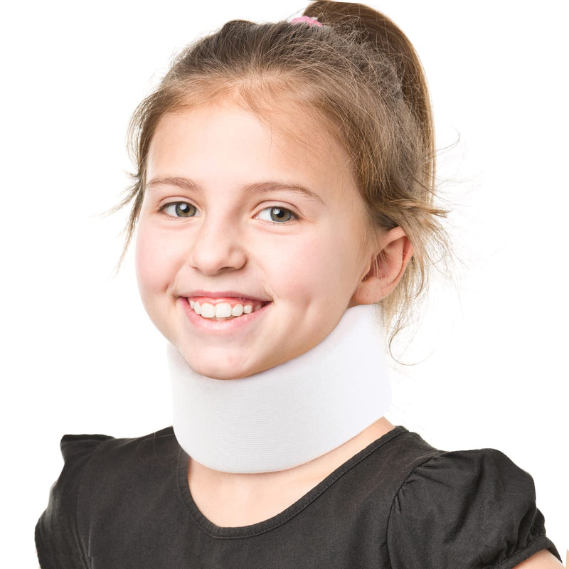 [Australia] - HKJD Kids Neck Brace for Neck Pain and Support - Soft Foam Pediatric Cervical Collar for Sleeping - Adjustable Youth Neck Support for Children Whiplash, Torticollis and Injury Support(L) Large 