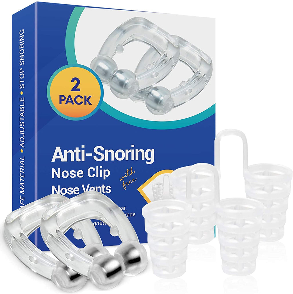 [Australia] - Anti Snore Nose Clip, Anti Snore Nose Devices, Silicone Magnetic Anti Snoring Mini Nose Clips, Wonderful Sleeping Aid for Men and Women, with 2 pcs Nose Vents, Vivostar 