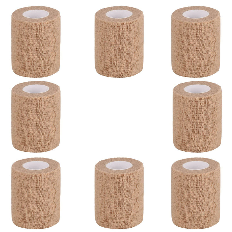 [Australia] - Bandage Wrap Self Adhesive Bandage Wrap Breathable Cohesive Bandage Wrap Rolls Athletic Elastic Self Adherent Wrap for Sports Injury ,Wrist, Ankle Sprains (Beige, 3 Inch (Pack of 8)) Beige 3 Inch (Pack of 8) 