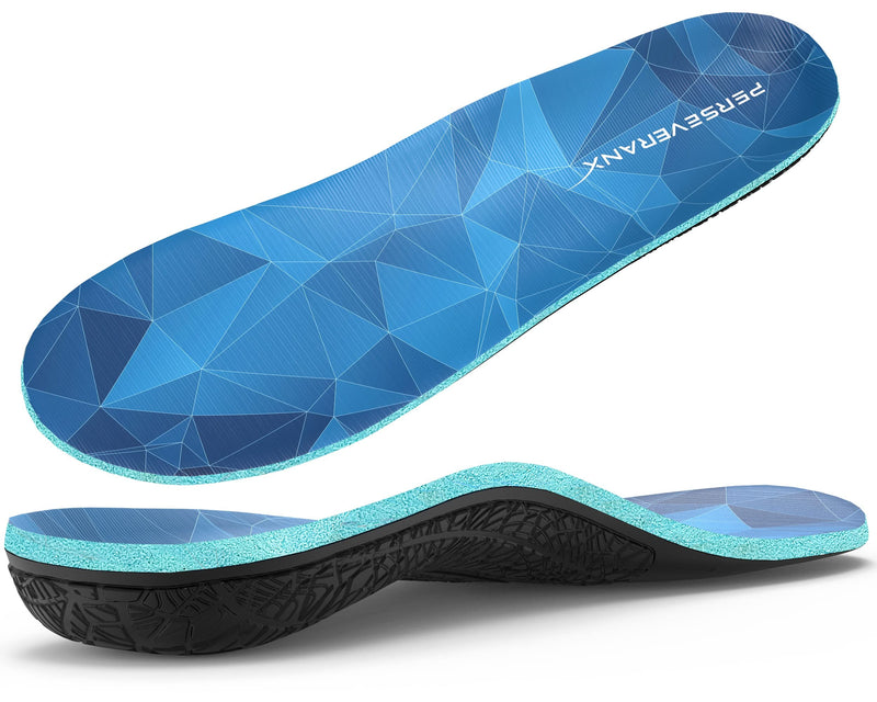 [Australia] - NASA Grade Plantar Fasciitis Insoles - Arch Support Insoles Men, Women Shoe Inserts - Absorb Shock & Relieve High Arch, Flat Feet Pain - Orthotics Inserts Boot Insoles for Work, Hiking (M, Blue) M (Men 9-10.5/Women 10-11.5) 