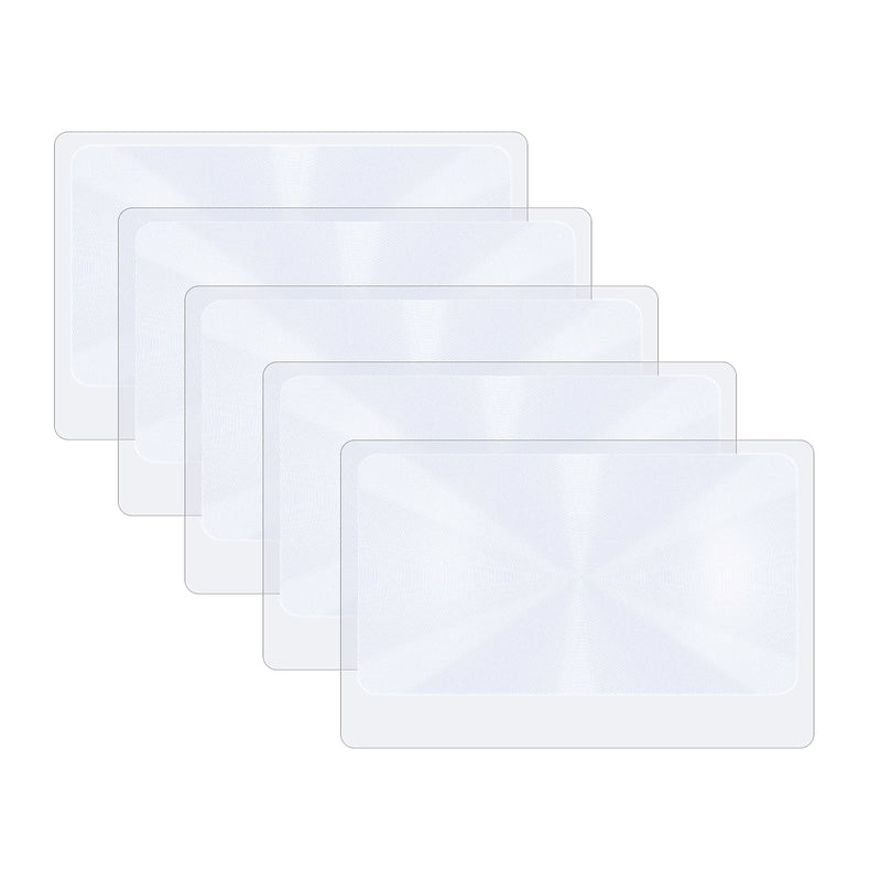 [Australia] - Molain 3X Pocket Magnifier- 5Pcs Portable Fresnel Lens Credit Card Magnifier Wallet Magnifying Lenses Jewelry Loupe Reading Aid Helper 