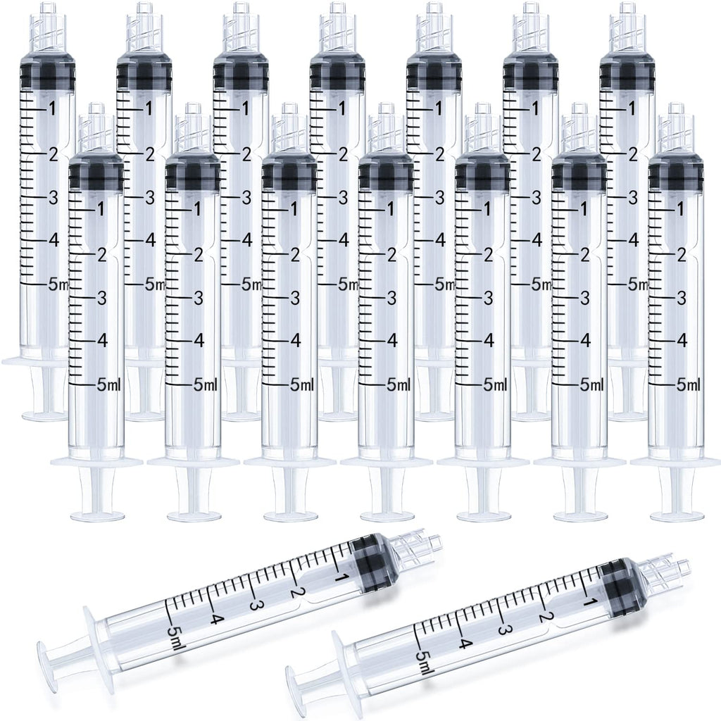 [Australia] - 5ml Luer Lock Syringe 20-Pack Plastic 5ml Syringes with Luer Lock Tip, Individually Sterile Sealed, No Needle 20.0 