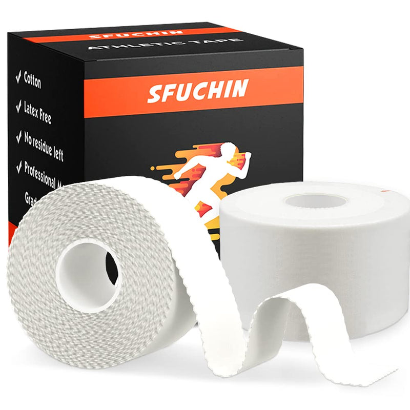 [Australia] - Athletic Tape - Medical Tape - Ankle Tape - Sfuchin 2 Pack 1.5" X 15 Yard Sports Tape - Strong Easy Tear NO Sticky Residue for Wrist Tape Baseball Arms Football Climbing Boxing Lacrosse Hockey Stick 