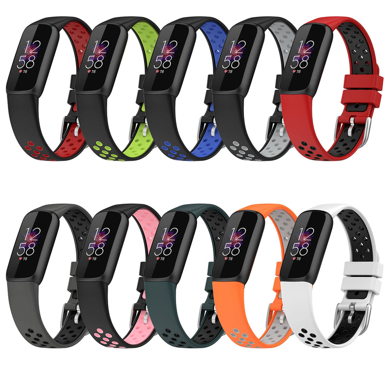 [Australia] - Compatible for Fitbit Luxe, Soft Silicone Replacement Wristband Fitness Tracker Accessories Sport Band Strap for Women Men,Small and Large 10 Colors 