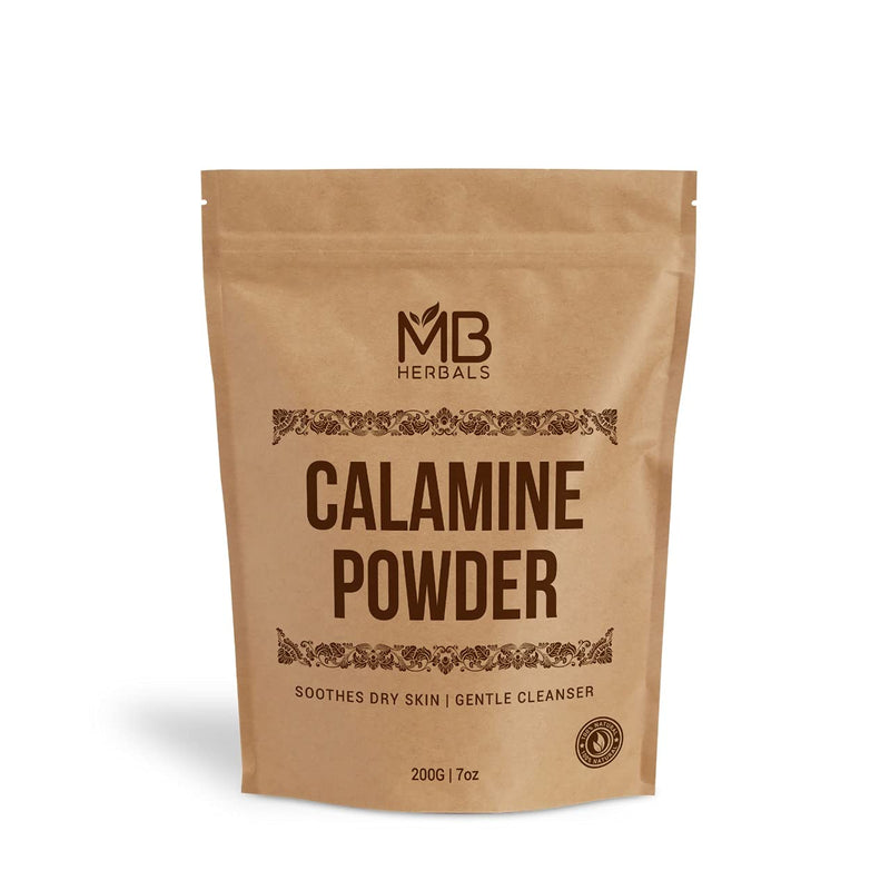 [Australia] - MB Herbals Calamine Powder 7 oz (200 Gram) | Calamine Powder for Soap Making and Soothing Face Pack for Dry Skin | No External Fragrance or Color | No Preservatives 