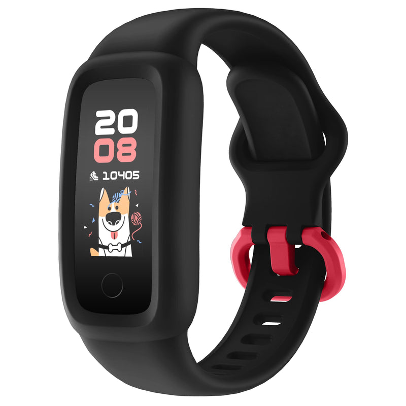 [Australia] - BIGGERFIVE Vigor 2 Kids Fitness Tracker Watch for Girls Boys Ages 5-12, IP68 Waterproof, Activity Tracker, Pedometer, Heart Rate Sleep Monitor, Calorie Step Counter Watch Black 