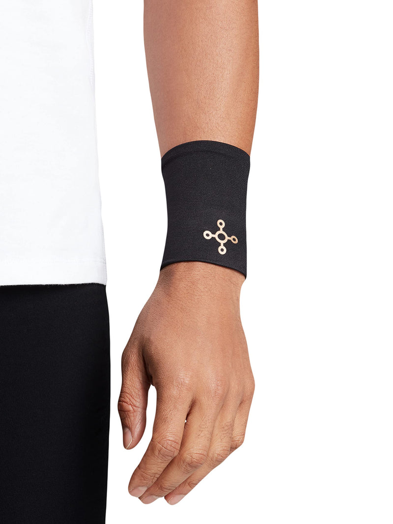 [Australia] - Tommie Copper Unisex Core Compression Wrist Sleeve - Black, Small 