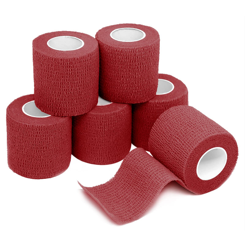 [Australia] - FriCARE Nonwoven Self-Adhesive Bandage, Self-Adherent Cohesive First Aid Medical Wrap, Elastic Athletic/Vet Tape for Wrist 2 Inches Wide 2 Inch x 5 Yards Burgundy 