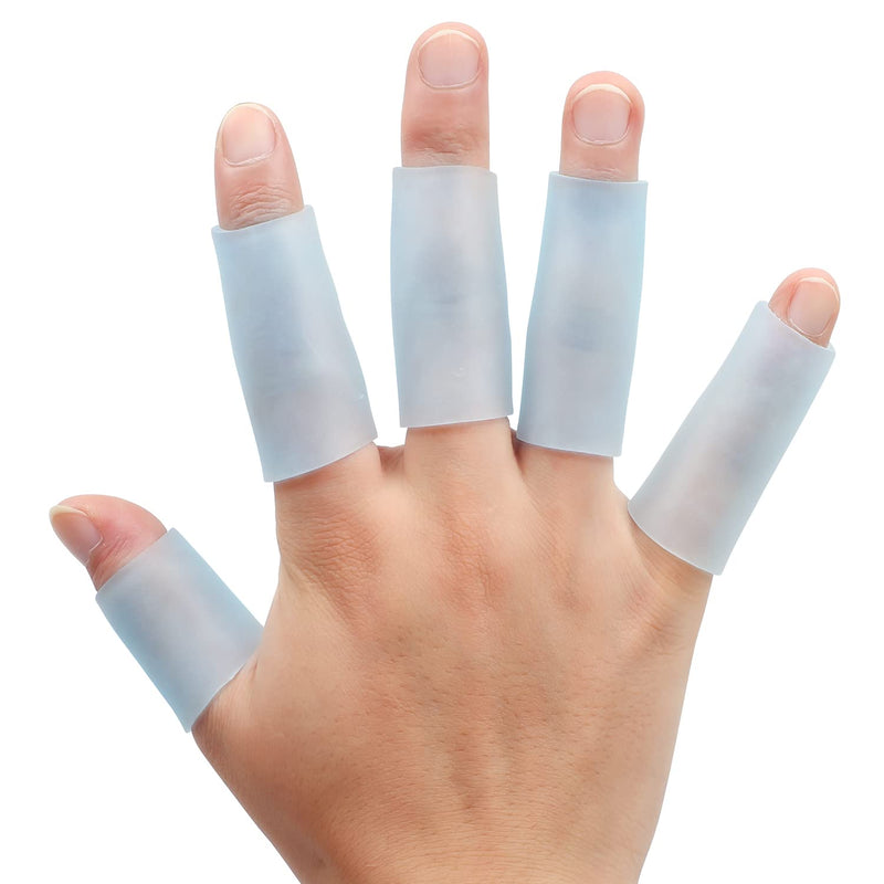 [Australia] - Sumifun Gel Finger Protector, 8 Pcs Silicone Finger Sleeves for Corns, Fingernails Loss, Friction Pain Relief, Blue 