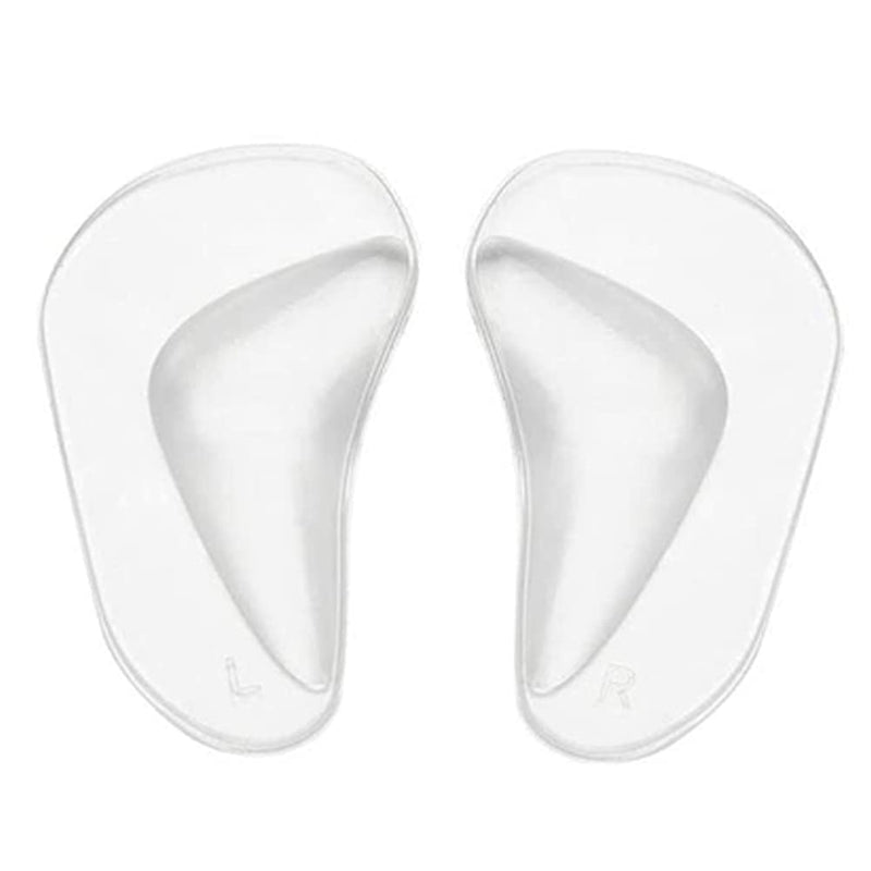 [Australia] - 2 Pairs Soft and Comfortable Gel Arch Support Insoles Silicone Orthopedic Flat Feet Orthotic Arch Plantar Fasciitis Shoe Arch Gel High Heel Inserts Cushion Pads for Women Men (Clear) Clear 