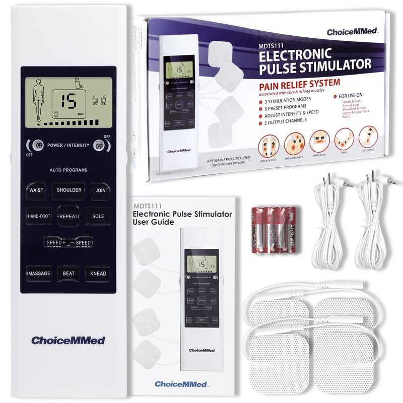 [Australia] - CHOICEMMED Portable TENS Unit - Electronic Pulse Massager - Muscle Stimulator Machine for Women and Men - EMS Electrotherapy Muscle Stimulator - Electronic Pulse Stimulator 