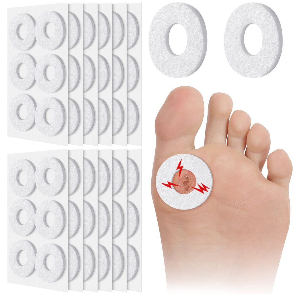 [Australia] - 72 Pieces Callus Cushions Round Callus Pads for Feet Soft Felt Callus Cushions Corn Cushions Adhesive Foot Callous Cushions for Men Women Pain Relief Foot Care 