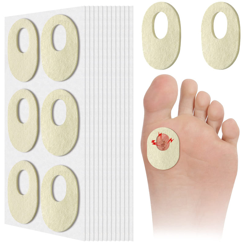 [Australia] - 72 Pieces Felt Callus Cushions Oval Shaped Adhesive Callous Pads for Foot, Soft Breathable Foot Pads for Calluses, Corn Cushions for Bottom of Feet Pain Relief Men and Women Foot Care,1.7 x 2.2 Inches 