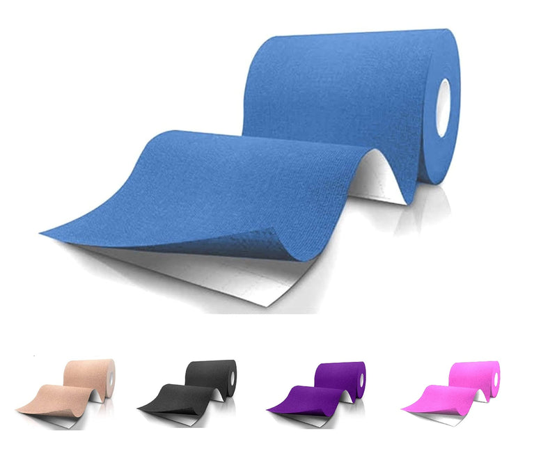 [Australia] - Lenacou Kinesiology Tape (4"x16.4 ft) Extra Roll Wide, Reduces Pain, Made of A High-Grade Water-Resistant Material Preferred by Athletes, Helps Prepare Muscles for Retraining (Blue) Blue 