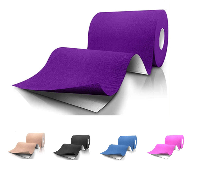 [Australia] - Lenacou Kinesiology Tape (4"x16.4 ft) Extra Roll Wide, Reduces Pain, Made of A High-Grade Water-Resistant Material Preferred by Athletes, Helps Prepare Muscles for Retraining (Purple) Purple 