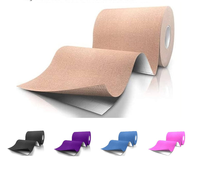 [Australia] - Lenacou Kinesiology Tape (4"x16.4 ft) Extra Roll Wide, Reduces Pain, Made of A High-Grade Water-Resistant Material Preferred by Athletes, Helps Prepare Muscles for Retraining (Beige) Beige 