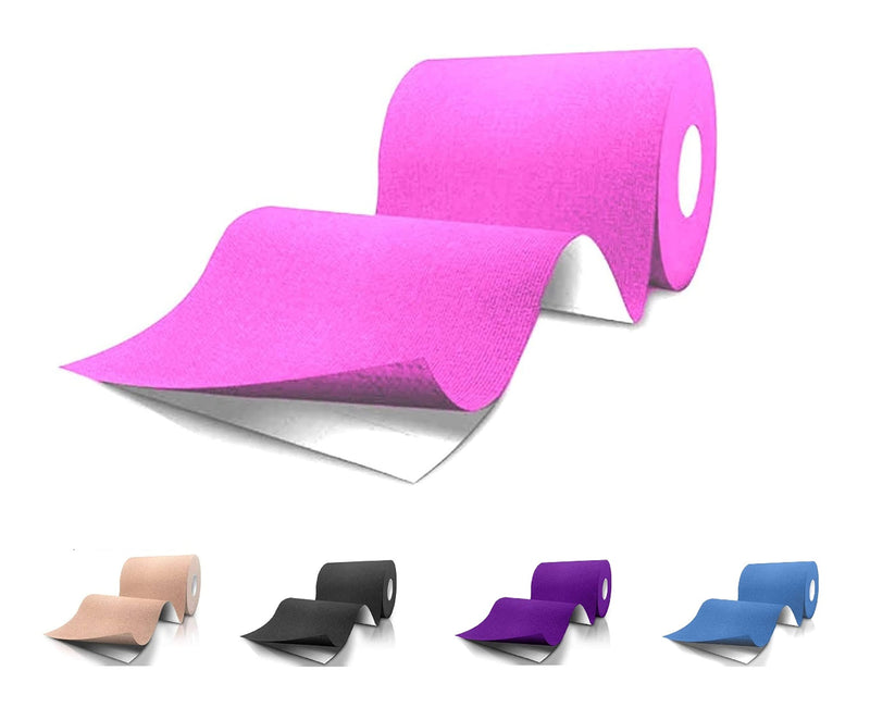 [Australia] - Lenacou Kinesiology Tape (4"x16.4 ft) Extra Roll Wide, Reduces Pain, Made of A High-Grade Water-Resistant Material Preferred by Athletes, Helps Prepare Muscles for Retraining (Pink) Pink 