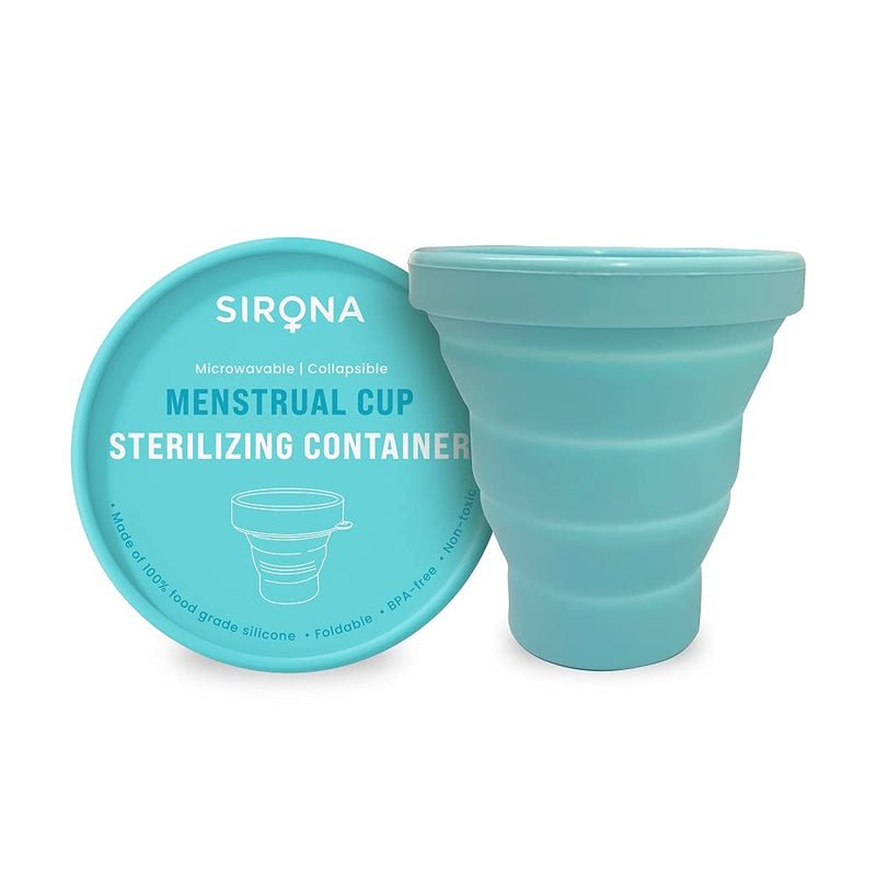 [Australia] - Sirona Menstrual Cups Container Foldable Sterilizing Silicone - 1 Unit | Microwave Friendly | Foldable Menstrual Cup Sterilizer 