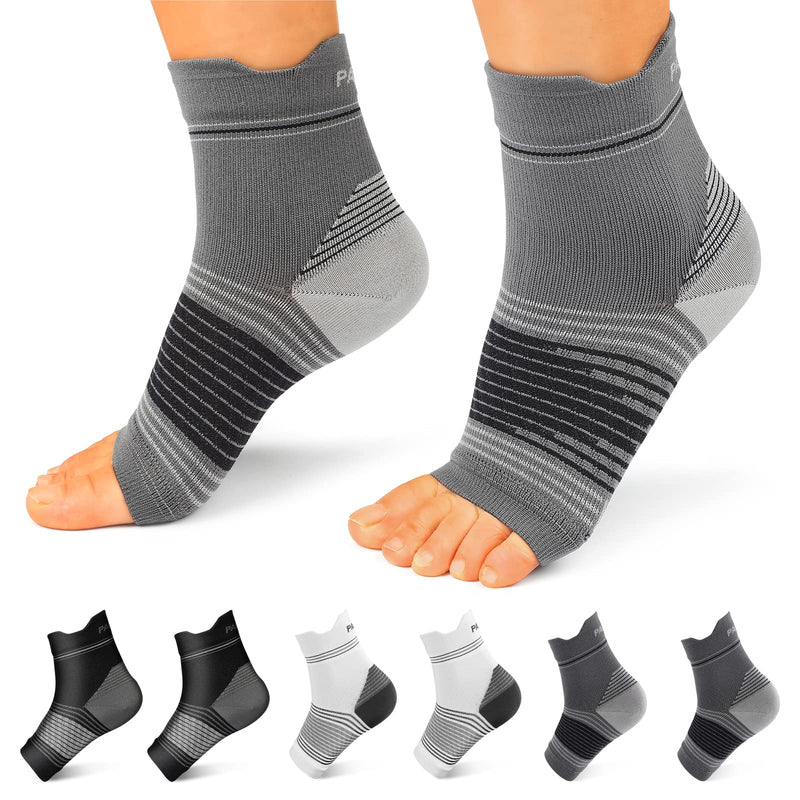 [Australia] - Plantar Fasciitis Sock (6 Pairs) for Men and Women, Compression Foot Sleeves with Arch and Ankle Support (Black, Gray, White, Large) 2 Black+2 Gray+2 White(6 pairs) Large(6 Pair) 