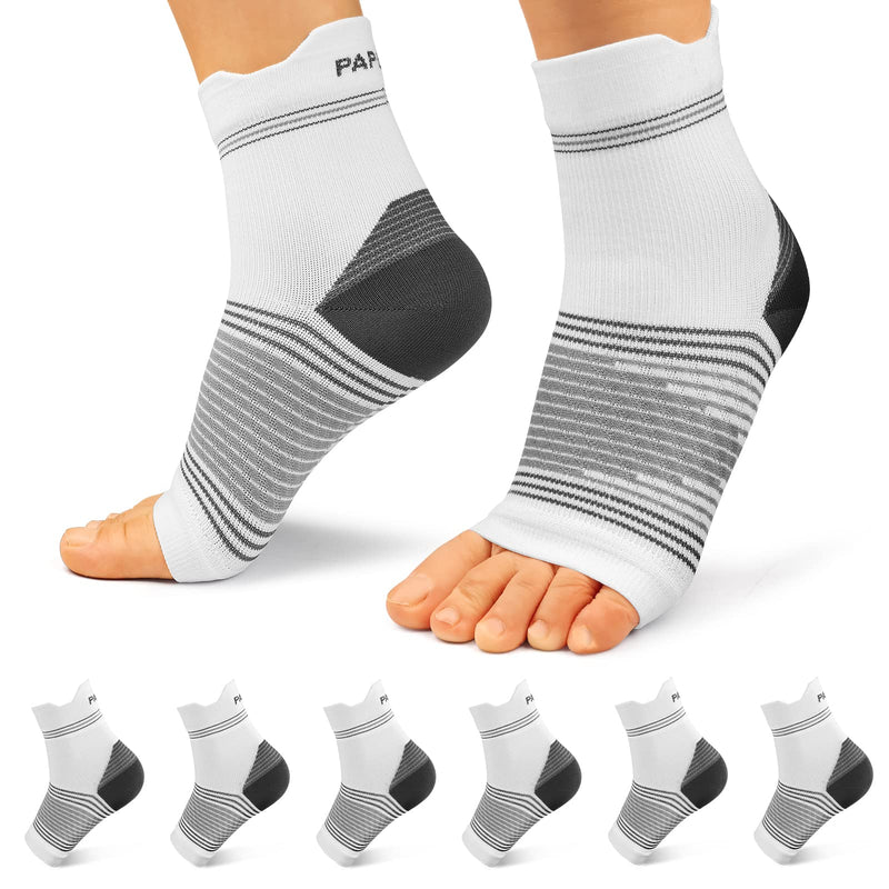 [Australia] - Plantar Fasciitis Sock (6 Pairs) for Men and Women, Compression Foot Sleeves with Arch and Ankle Support (White, Small) White(6 pairs) Small (6 Pair) 