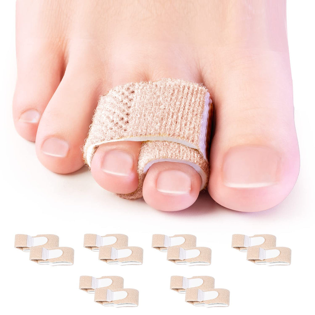 [Australia] - Sumiwish 12 Packs of Toe Wraps, Toe Straightener Bandages, Toe Splints for Overlapping Toe, Broken-Crooked-Claw-Overlapping-Bent Toe Tapes Brace Cushioned for Men and Women 12pcs Beige Free Size 