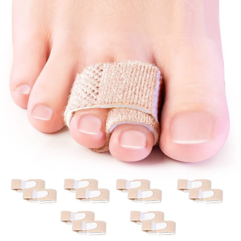 [Australia] - Sumiwish 12 Packs of Toe Wraps, Toe Straightener Bandages, Toe Splints for Overlapping Toe, Broken-Crooked-Claw-Overlapping-Bent Toe Tapes Brace Cushioned for Men and Women 12pcs Beige Free Size 