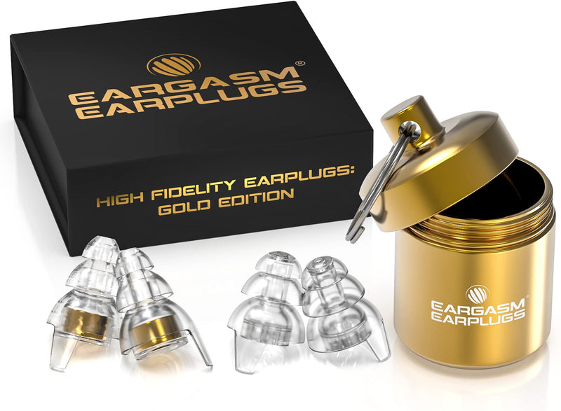 [Australia] - Eargasm High Fidelity Earplugs for Concerts Musicians Motorcycles Noise Sensitivity Conditions and More (Premium Gift Box Packaging) (Gold) Gold 