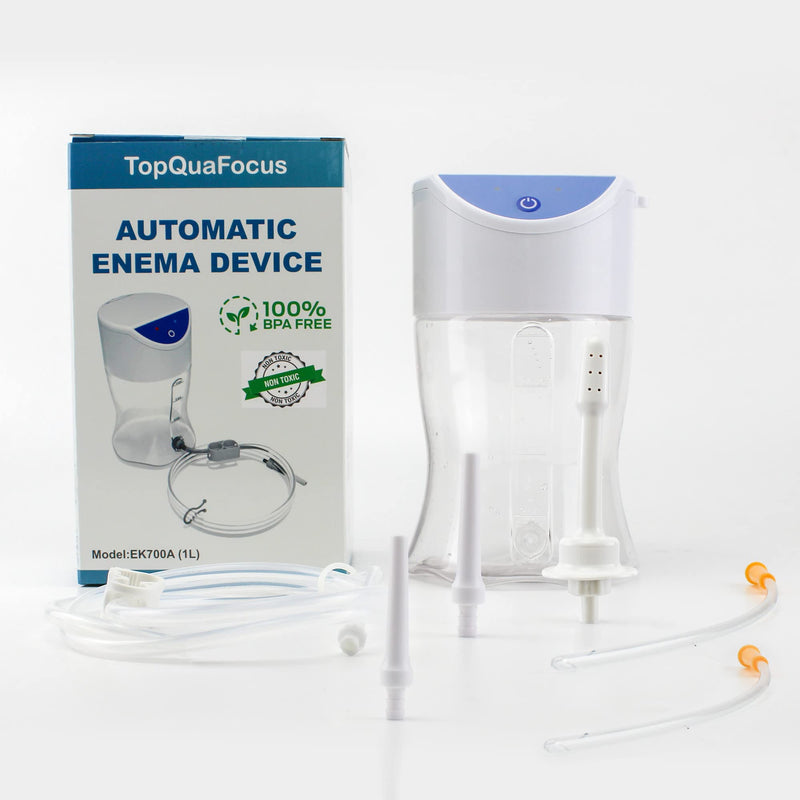 [Australia] - TopQuaFocus Electric Enema Kit for Men Women Colon Cleansing Energy Efficient Automatic Clear Enema Bucket Anal Douche Men Colonic Cleanser 1QT Auto Coffee Enema Bucket with 3.9FT Hose 