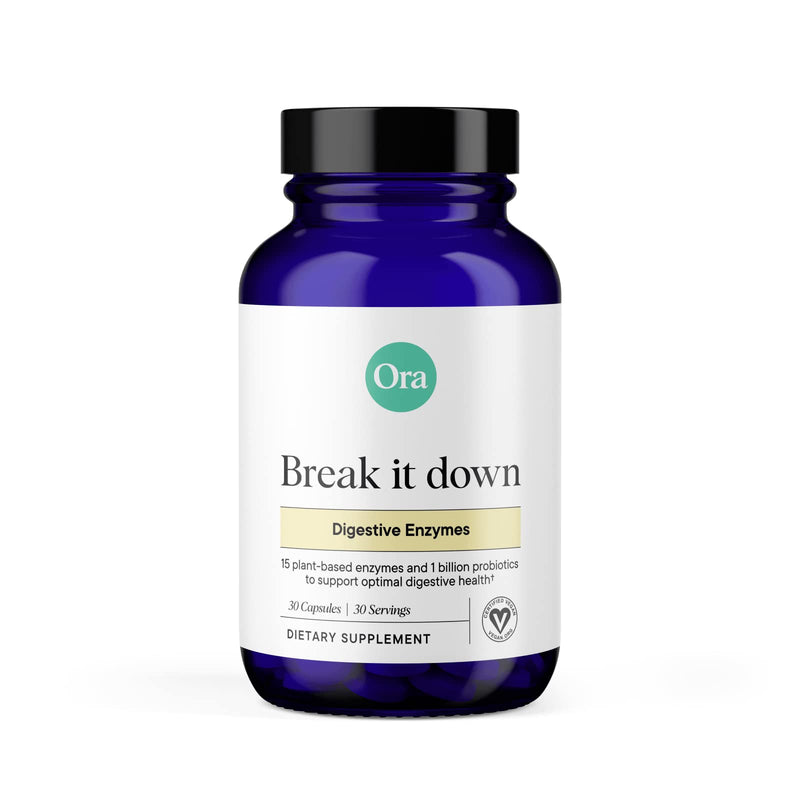 [Australia] - Ora Organic Multi-Enzyme Supplement - Vegan, Gluten Free Enzymes for Digestion with Probiotics for Gut Health, Bloating, Constipation and Gas Relief - 30 Easy to Swallow Capsules 