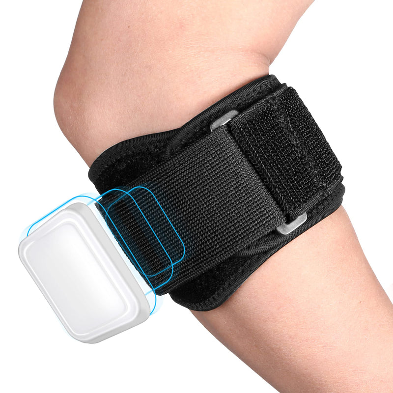 [Australia] - Tennis Elbow Braces for Tendonitis and Tennis Elbow,Golfers Elbow Forearm Brace Straps and Compression Pad for Men and Women,Neoprene Wraps Tennis Elbow Support Band Relief Black-1 Pack 