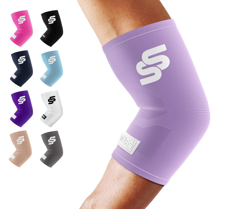 [Australia] - Sleeve Stars Elbow Compression Sleeve for Women & Men, Tennis Elbow Brace for Tendonitis and Tennis Elbow Sleeve for Elbow Pain & Arthritis, Arm Protector Support Wrap for Golf & Other Sports (S-XXL) L: 10"-12" Light Purple 
