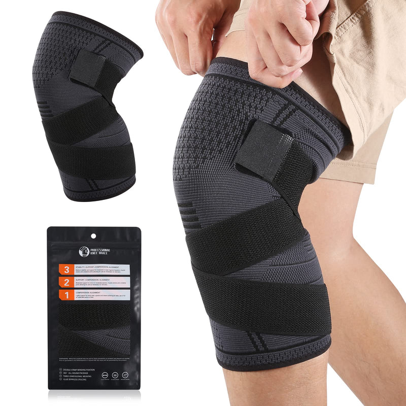 [Australia] - Knee Sleeve, Breathable Compression Knee Brace for Men and Women, Adjustable Running Knee Support for Patellar Tendon Joint Pain and Arthritis Relief Black (XX-Large) XX-Large 
