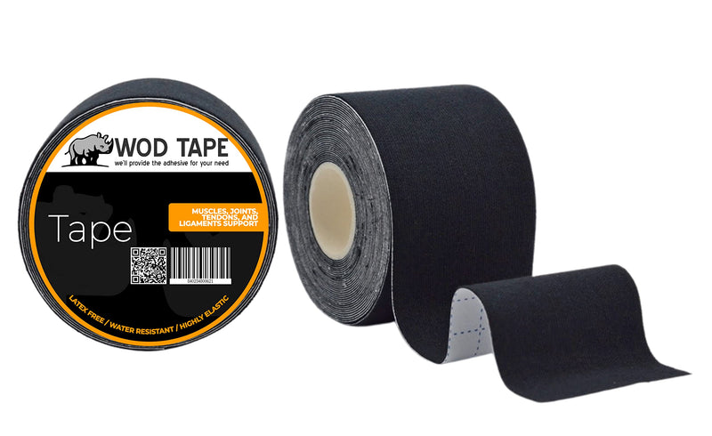 [Australia] - WOD ST-CKT Strong Kinesiology Tape, Black Uncut - (Pack of 2) Water Resistant, Highly Elastic, Hypoallergenic, Kinesiology Sports, & Physio Sports Tape for Muscle, Joint, Tendon, and Ligament Support. 