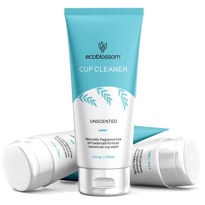 [Australia] - Ecoblossom Menstrual Cup Cleaner - Unscented Foaming Sterilizer Wash for Silicone Period discs - Wipes Clean, Organic Ingredients, Natural, pH-Balanced - 5oz 