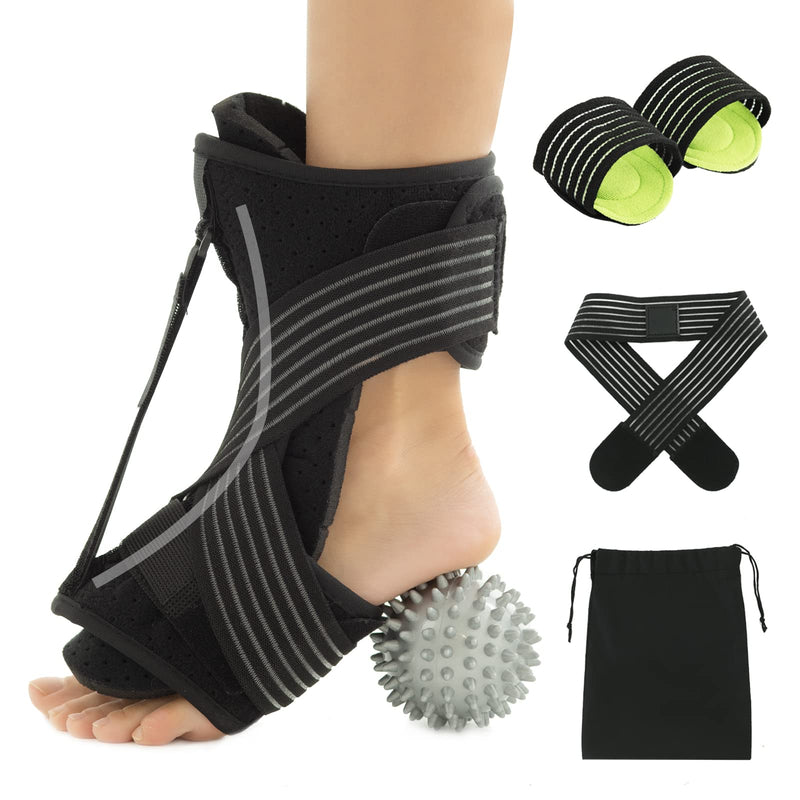 [Australia] - Upgraded Plantar Fasciitis Night Splint , Adjustable Plantar Fasciitis Relief Night Splint for Women & Men, Relief Brace for Plantar Fasciitis Relief, Achilles Tendonitis and Foot Drop (black) black 