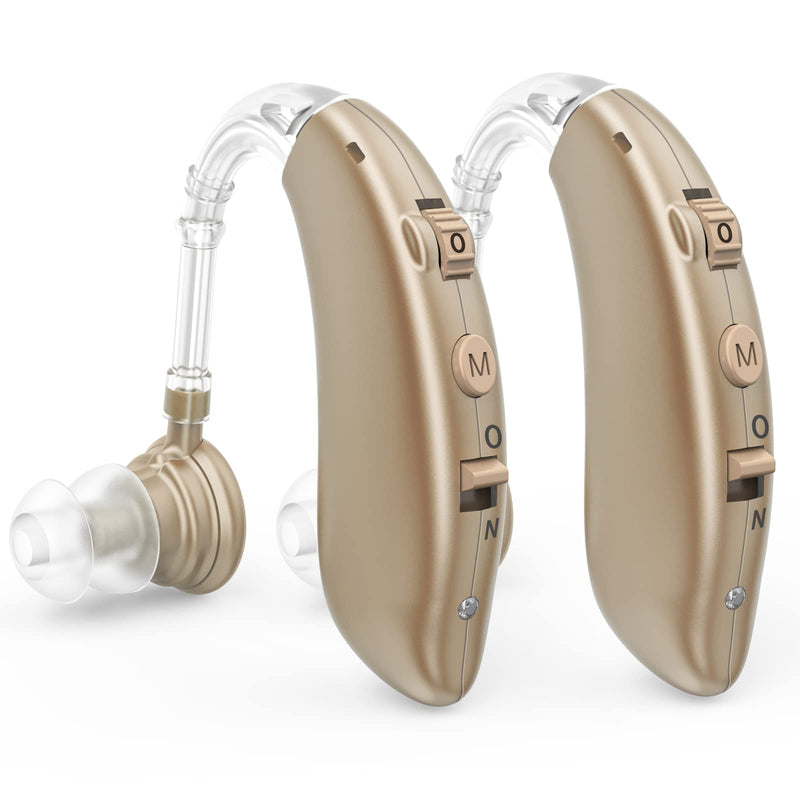 [Australia] - Hearing Aids for Seniors, Rechargeable with Noise Cancelling, Nano Hearing Aids,Digital Hearing Amplifier for Hearing Loss, Invisible Hearing Aid,Ear Sound Amplifier,Hearing Devices Assist Brown 