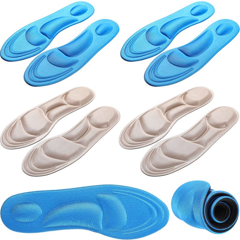 [Australia] - Shoe Insoles Women 4 Pairs Arch Support Insoles Breathable High Heel Inserts Cushion Inserts Shoes Pads Insole 5D Sponge Barefoot Comfort Insoles for Massaging Arch Pain Feet Sore Relief 