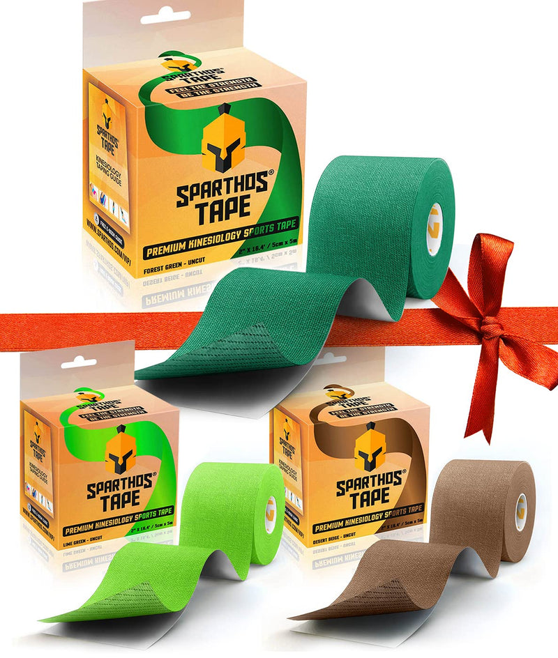 [Australia] - Sparthos Tape Color Bundle: Forest Green + Lime Green + Mountain Brown [16.4 ft Uncut Rolls] 