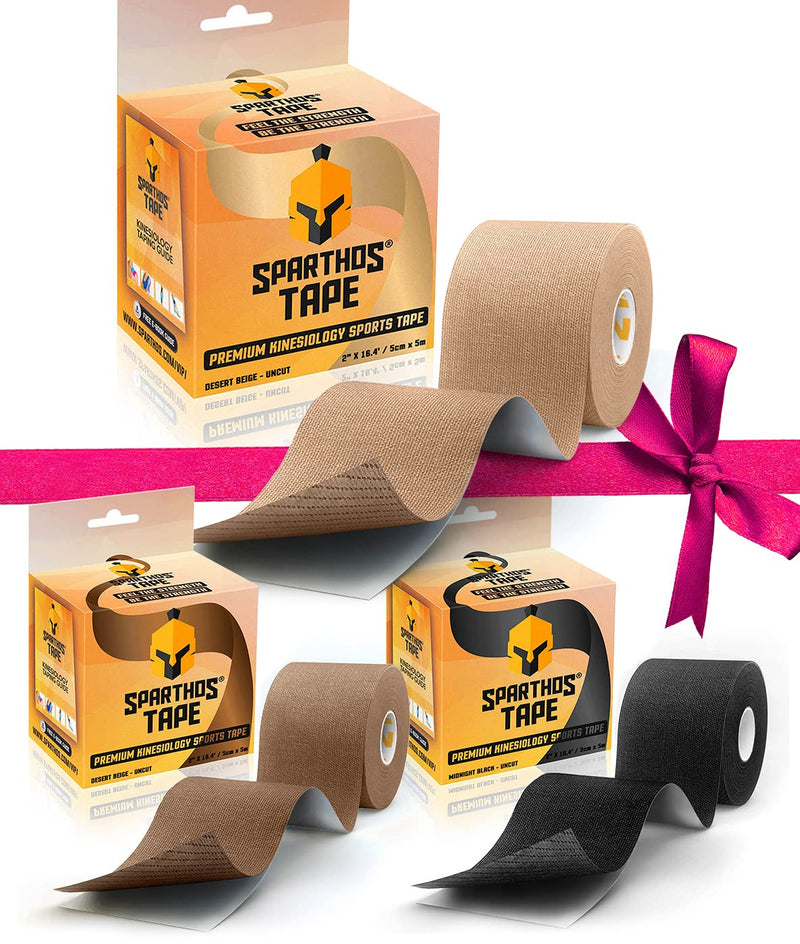 [Australia] - Sparthos Tape Color Bundle: Desert Beige + Mountain Brown + Midnight Black [16.4 ft Uncut Rolls] 