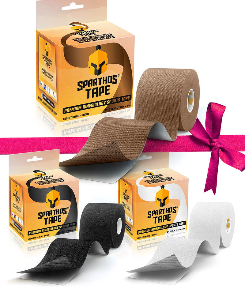 [Australia] - Sparthos Tape Color Bundle: Mountain Brown + Midnight Black + Frosted White [16.4 ft Uncut Rolls] 