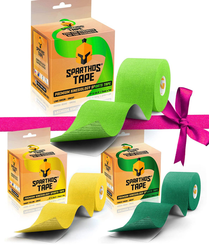 [Australia] - Sparthos Tape Color Bundle: Lime Green + Sunny Yellow + Forest Green [16.4 ft Uncut Rolls] 