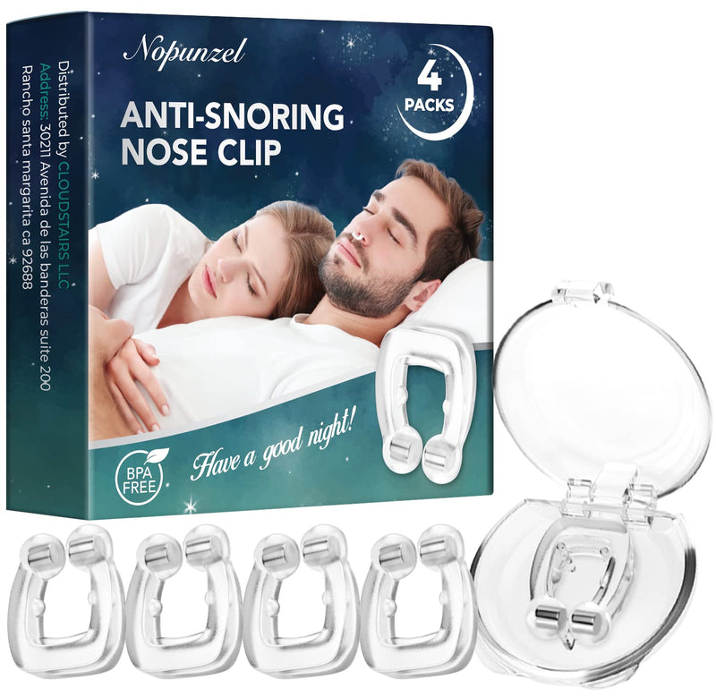 [Australia] - Anti Snoring Devices - Silicone Magnetic Anti Snoring Nose Clip, Snore Stopper, Snoring Solution - Comfortable Nasal to Relieve Snore, Stop Snoring for Men and Women (4 PCS) 