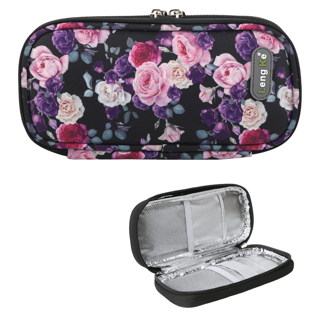 [Australia] - YOUSHARES Insulin Cooler Travel Case - Travel Ice Pack for Diabetic Organize Supplies Diabetes Bags Insulated Cooling Bag (Rose) Purple Pink Rose 