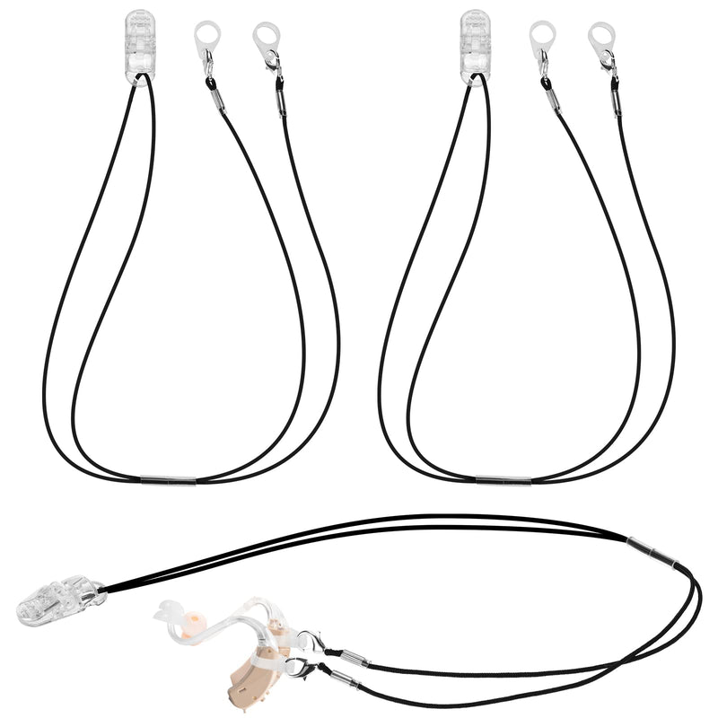 [Australia] - 3 Pieces Hearing Aids Clip Holder Portable Hang Rope Anti Lost Hearing Amplifier Lanyard Clips and Hearing Aid Case Accessories Fixation Cord Hearing Protection Rope for Seniors Adults Kid Sound BTE 