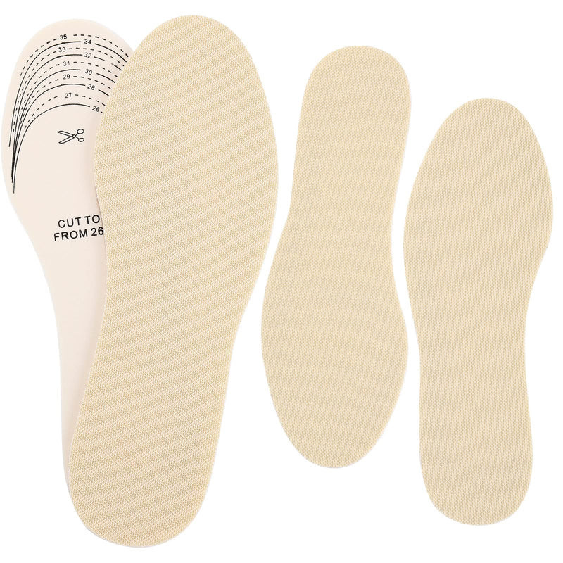 [Australia] - 2 Pairs Kids Sole Insoles Shoe Insoles Women Toddler Shoe Filler Children Memory Sponge Insoles Breathable Latex Shoe Inserts, Cutting Size Soft Washable Replacement Insole for Spring Summer (Beige) Beige 