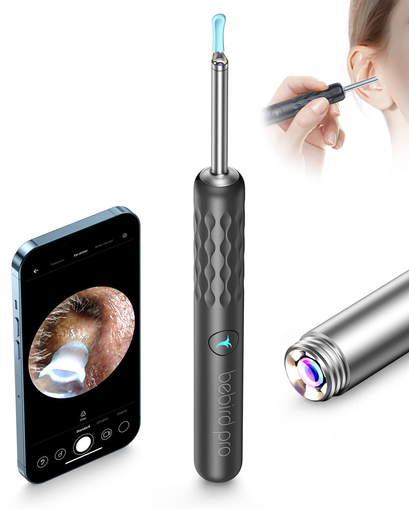 [Australia] - Bebird Pro Ear Wax Removal Tool with HD Camera and 6 LED Lights,Ear Cleaner Expert R3 for First Use and Smaller Ears,FDA Cleared Ear Camera and Wax Remover,for iOS,Android Phones Black 